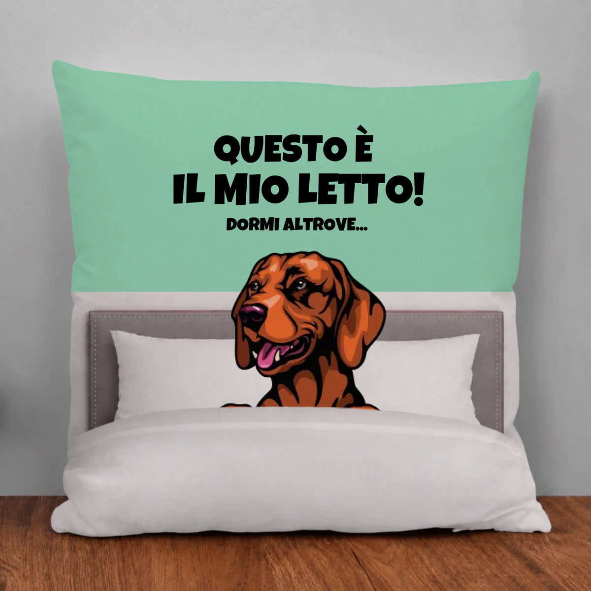 Cuscino personalizzato - Motivo Il nostro letto (cani e gatti)