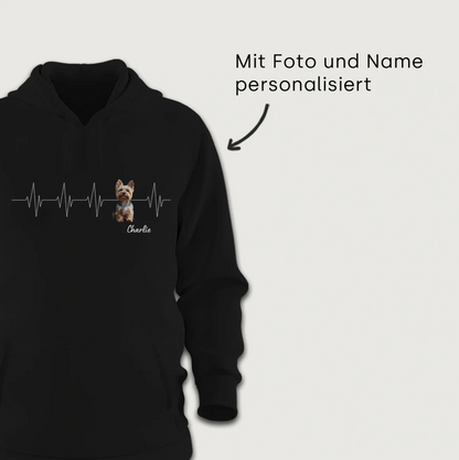 Felpa con cappuccio personalizzata - Battito del cuore
