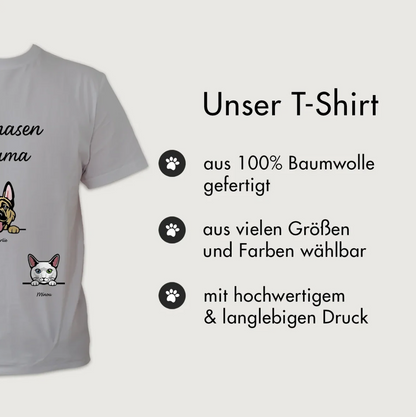 T-shirt grigia in 100% cotone con stampa personalizzata di animali.
