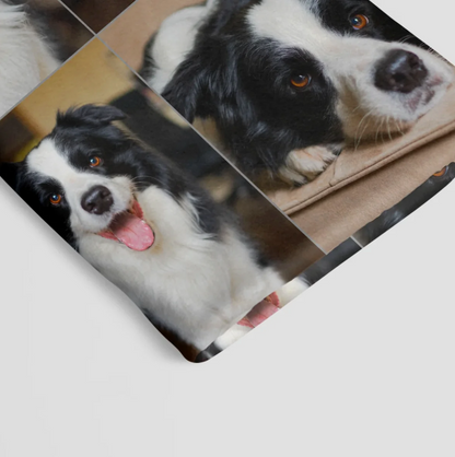 Coperta per animali personalizzata con foto di un cane, morbida e in diversi colori.